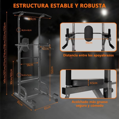 Adjustable Multi-Function Exercise Station | Pull-Ups, Dips & Ab Training
