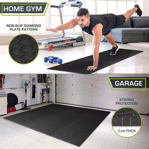 Gym Floor Puzzle Mat Set | Interlocking Foam Protection Tiles