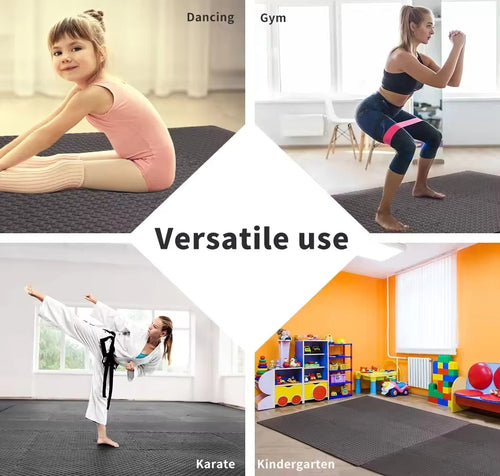 Gym Floor Puzzle Mat Set | Interlocking Foam Protection Tiles